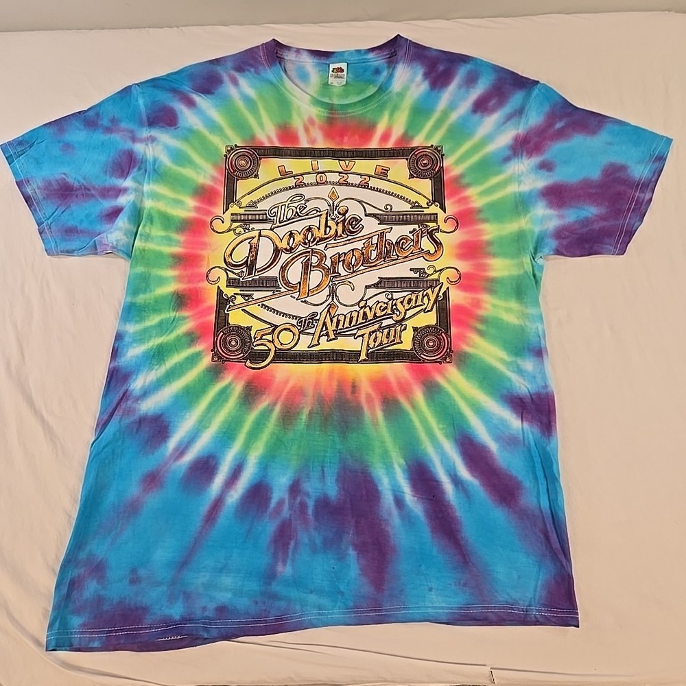 The Doobie Brothers Live 2022 50th Anniversary Tour Shirt Size XL Tie Dye